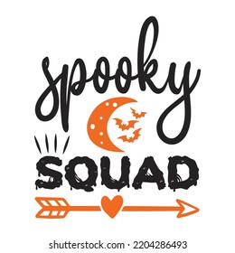 Spooky squad Happy Halloween shirt print template, Pumpkin Fall Witches Halloween Costume shirt design