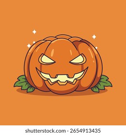 Spooky Stacked Pumpkins for Halloween. vector illustration