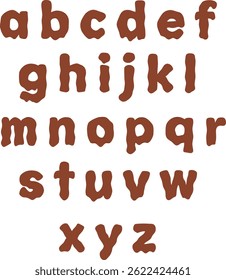 Um conjunto de estilo assustador de letras minúsculas no alfabeto Inglês