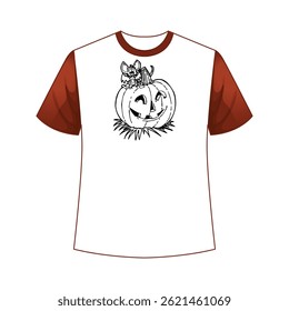 Spooky and stylish Halloween t-shirt design perfect for trick-or-treating, parties, or seasonal wear.