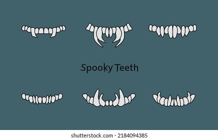 Spooky Teeth for Helloween on a dark background
