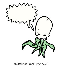 spooky tentacle skull cartoon