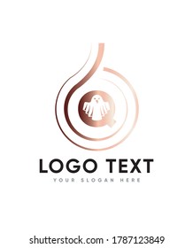 Spooky themed letter type Q logo template, vector logo for business and company identity 
