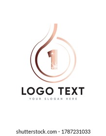 Spooky themed number type 1 logo template, vector logo for business and company identity 