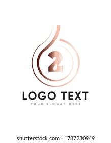 Spooky themed number type 2 logo template, vector logo for business and company identity 
