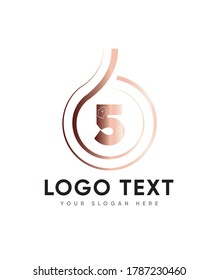 Spooky themed number type 5 logo template, vector logo for business and company identity 