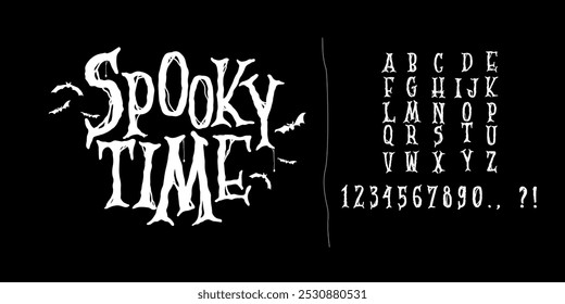 Fontes de tempo spooky tema de halloween texto editável, bom para capa de filme de terror, livro, banner filme assustador.