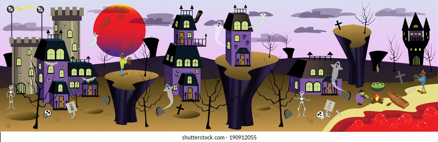 Spooky Town Banner/ Spooky Town Banner/ Cute spooky town banner