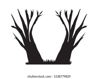 Spooky tree branches. Halloween concept - Vector illustration