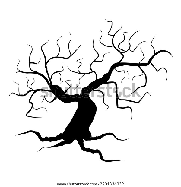 Spooky Tree Silhouette Vector Illustration Halloween Stock Vector ...