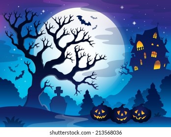 Spooky tree theme image 3 - eps10 vector illustration.