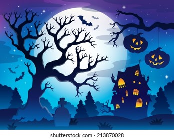 Spooky tree theme image 8 - eps10 vector illustration.