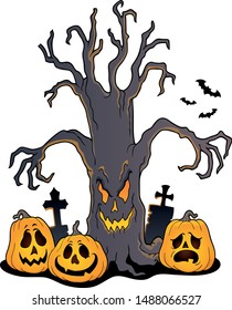 Spooky tree topic image 5 - eps10 vector illustration.