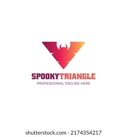 Spooky triangle abstract logo design