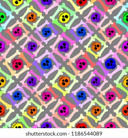 spooky tribal halloween pattern with skull head