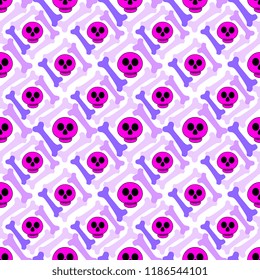 spooky tribal halloween pattern with skull head
