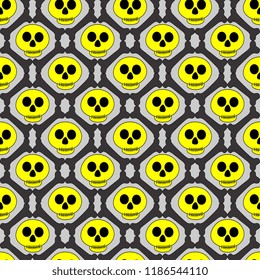 spooky tribal halloween pattern with skull head