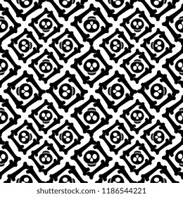 spooky tribal halloween pattern with skull head