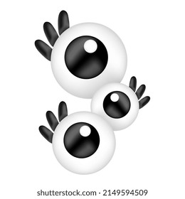 espeluznantes ojos triples monstruo, ilustración vectorial art. doodle imagen kawaii.