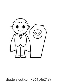 spooky vampire cape coloring page 