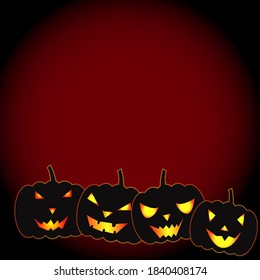 spooky vector of Halloween pumpkins