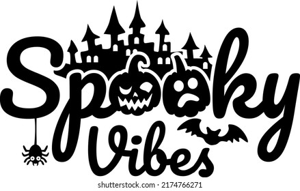 Spooky Vibes Eps, Horror Shirt illustration, Halloween Mug, Halloween Tumbler, Fall 