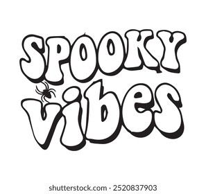 Spooky Vibes Halloween Day Calligraphy Lettering Vector File