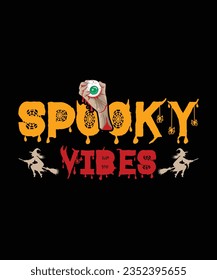 Spooky Vibes, Halloween Tees, Boo Halloween Shirt, Pumpkin, Spider, Halloween T-shirt, Retro groovy, Stay Spooky, Greeting Card, Poster, and Mug Design.