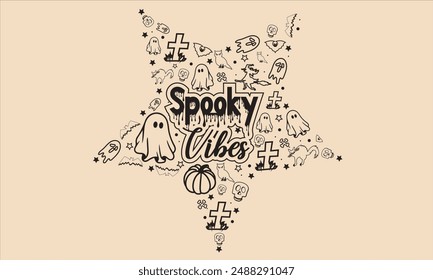 Spooky Vibes Halloween T-Shirt Design