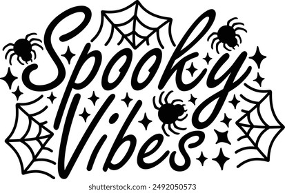 Spooky Vibes Happy Halloween Typography Design