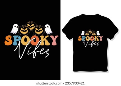 spooky vibes, Retro Halloween SVG Sublimation Design
