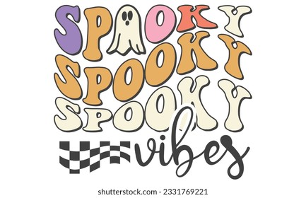 spooky vibes Retro And Sublimation Design