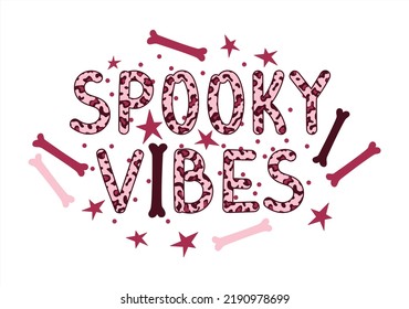 Signo de vibraciones espeluznantes, letras de corte de Halloween