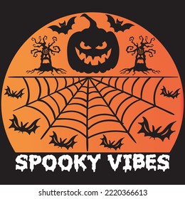 Spooky Vibes T-shirt Design Vector File.