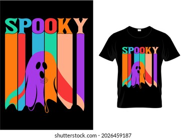 spooky vintage retro halloween t shirt design for print
