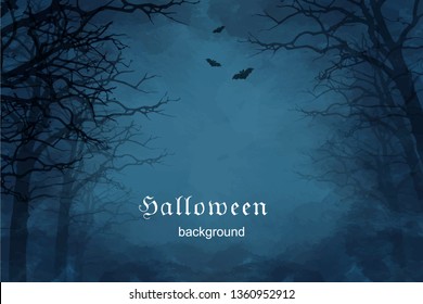 Spooky watercolor halloween background