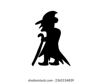 Spooky Witch Halloween Black and White