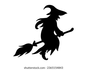 Spooky Witch Halloween Black and White