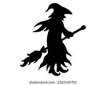 Spooky Witch Halloween Black and White