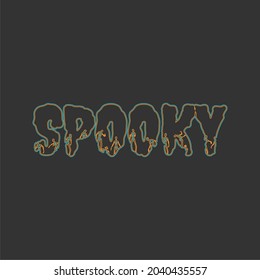 Spooky word and silhouettes of zombie on them