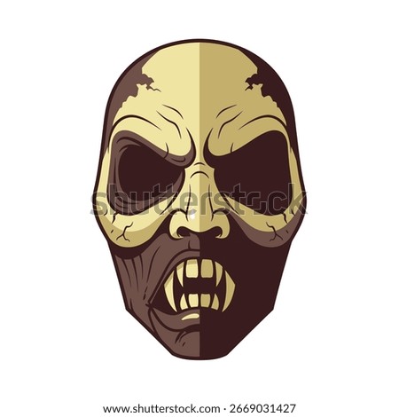 Spooky Zombie Mask Vector Art for Halloween Design
