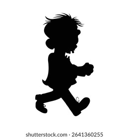 Spooky zombie silhouette walking, perfect for Halloween or horror designs.