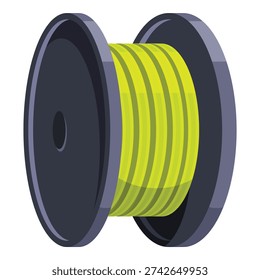 Spool of electric cable representing industrial power supply, electrical engineering, and wiring connections
