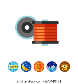 Spool with filament for 3d printing icon