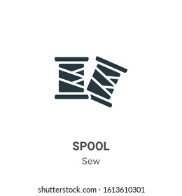 Spool glyph icon vector on white background. Flat vector spool icon symbol sign from modern sew collection for mobile concept and web apps design.