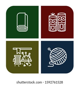 spool icon set. Collection of Roll, Model craft, Sewing, Yarn icons