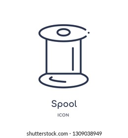 spool icon from sew outline collection. Thin line spool icon isolated on white background.
