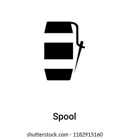 Spool icon vector isolated on white background, logo concept of Spool sign on transparent background, filled black symbol