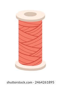 Spool of red thread vector illustration isolated on white background