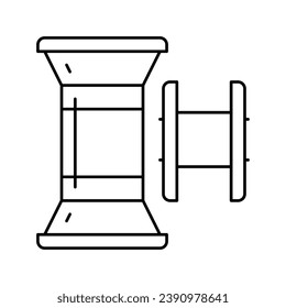 spool sewer accessory line icon vector. spool sewer accessory sign. isolated contour symbol black illustration